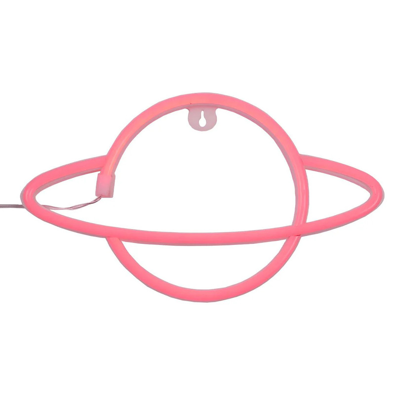 Led Neon Saturn Shape - Red - إضاءة